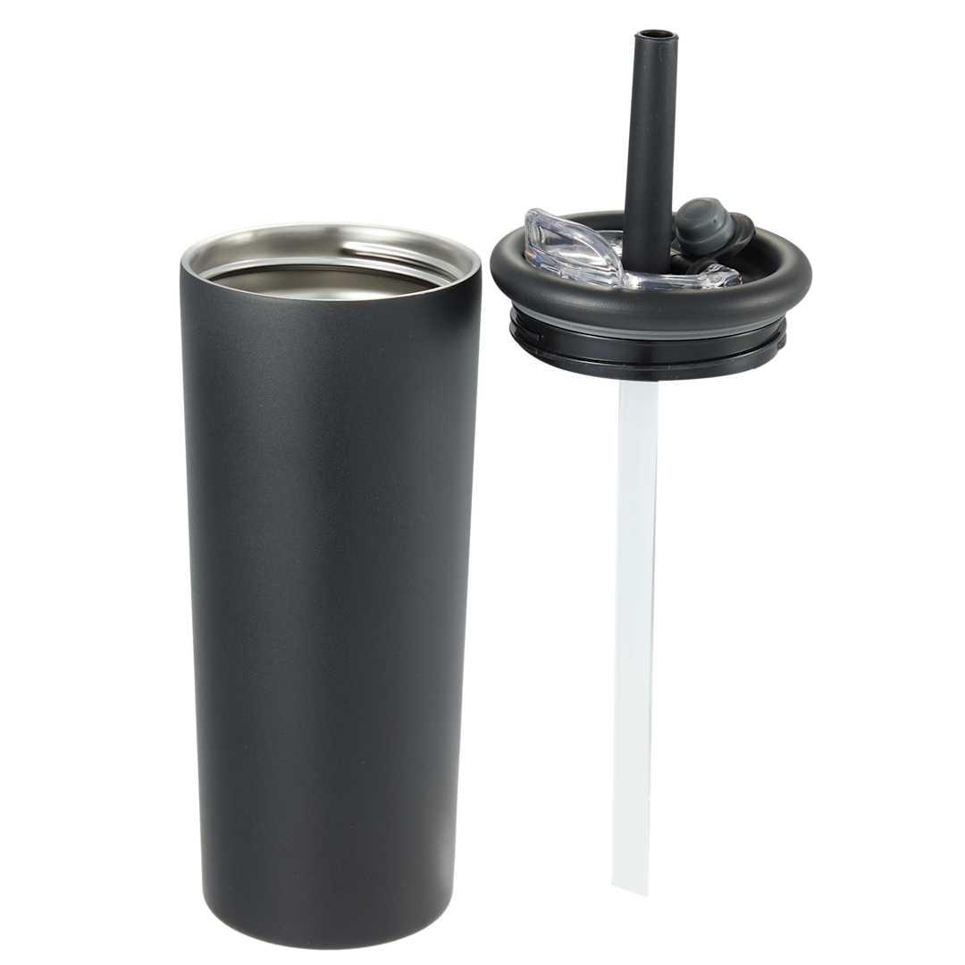 Kyser recycled vacuum tumbler w/ straw 20oz Black miniatura 10
