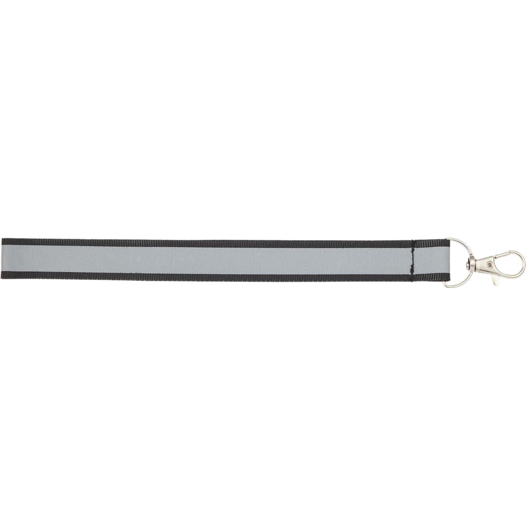 Reflective recycled wrist lanyard Black miniatura 6