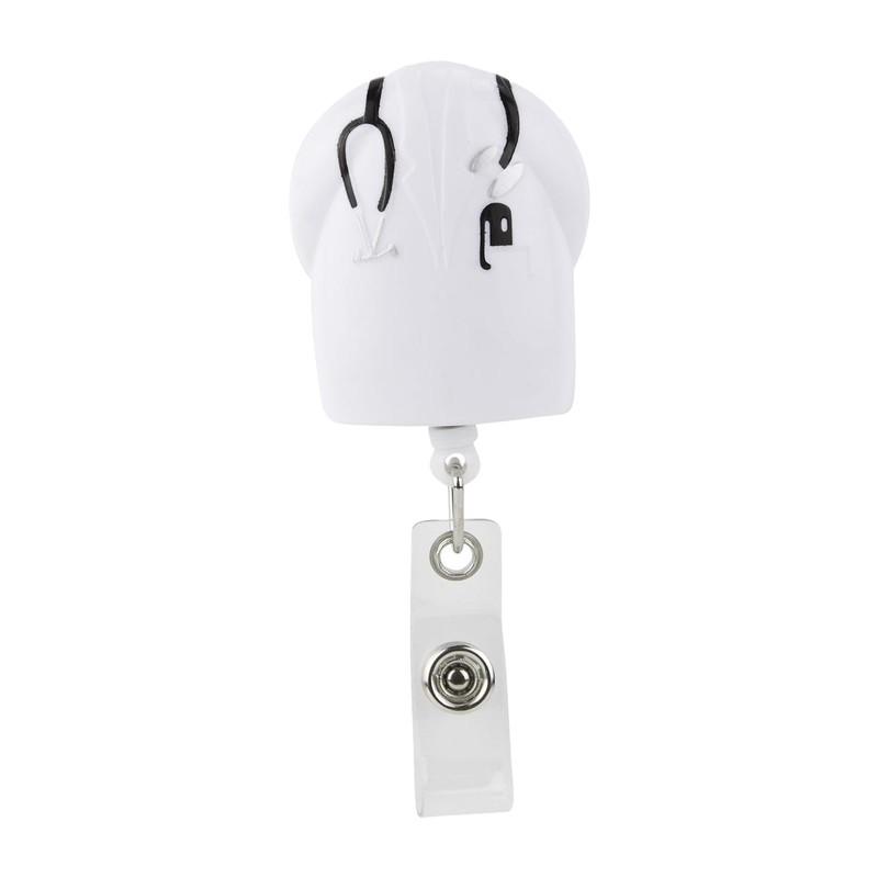 Porta gafete doctor BLANCO front