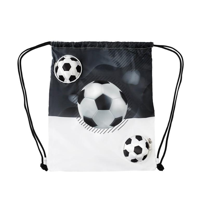 Bolsa-mochila mágica soccer BLANCO CON NEGRO miniatura 2