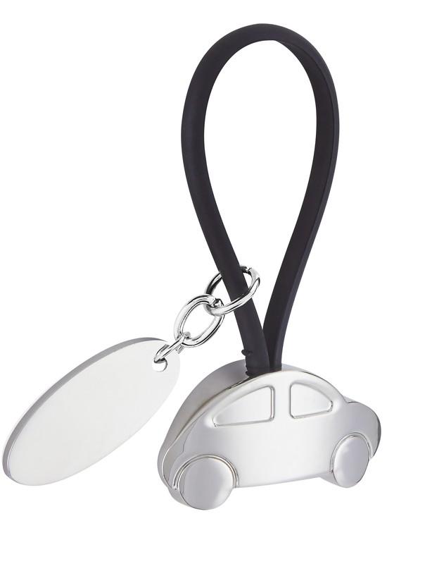 Llavero auto con placa NEGRO front